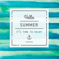 Hand drawn watercolor summer label