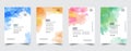 Hand drawn watercolor vector textures, brochure, magazine cover template.