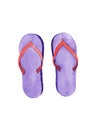 Watercolor violet flip flop isolated on white background