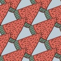 Hand drawn watermelon berries seamless pattern in hand drawn style. Blue background. Simple style Royalty Free Stock Photo