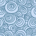 Hand Drawn Waves and Spirals Vector Seamless Pattern Royalty Free Stock Photo