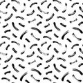 Hand drawn wavy brush strokes seamless pattern.