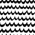 Hand drawn wavy lines vector seamless pattern. Royalty Free Stock Photo