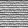 Hand drawn wavy lines vector seamless pattern. Royalty Free Stock Photo