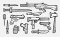 Hand drawn weapons