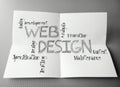 Hand drawn web design diagram on crumpled paper Royalty Free Stock Photo