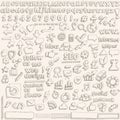 Hand drawn web icons & elements. EPS10