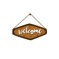 Hand drawn welcome sign board doodle style Royalty Free Stock Photo