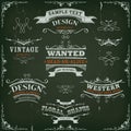 Hand Drawn Western Banners And Ribbons Royalty Free Stock Photo