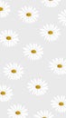 Hand drawn white flower patterned mobile wallpaper