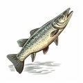 Hand-drawn Wild Trout Illustration With Contoured Shading Royalty Free Stock Photo