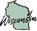 Hand Drawn Wisconsin State Sketch