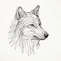 Hand Drawn Wolf Art: Complex Lines And Minimalistic Portraits