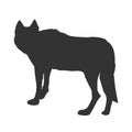 Hand drawn wolf silhouette. Back view. Vector