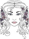 Hand drawn woman face illustration