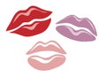 Hand drawn woman lips, kiss mouth