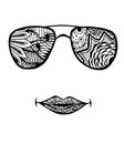 Hand drawn woman's sun glasses for coloring book Royalty Free Stock Photo