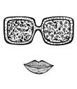 Hand drawn woman's sun glasses for coloring book Royalty Free Stock Photo