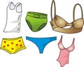 Hand drawn womens underwear icon set