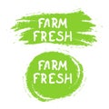 Hand drawn word farm fresh, typography for packaging design. Royalty Free Stock Photo