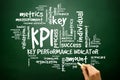 Hand drawn Wordcloud tags of KPI - key performance indicators co Royalty Free Stock Photo