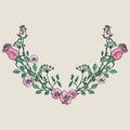 Hand drawn wreath with flowers