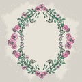 Hand drawn wreath with flowers