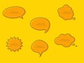 hand drawn yellow speech bubbles design vector Royalty Free Stock Photo
