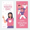 Hand drawn young people banner set Royalty Free Stock Photo