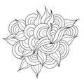 Hand drawn zentangle element. Black and white doodle pattern