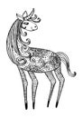 Hand drawn zentangle Ornamental Horse
