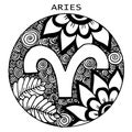 Hand drawn. Zodiac sign Aries. Vector illustration Royalty Free Stock Photo