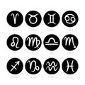 Hand drawn zodiac signs set. Astrological mystical symbols, icons. Calendar collection. Horoscope Royalty Free Stock Photo