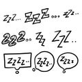 Hand drawn zzz symbol for doodle sleep illustration vector
