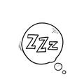 Hand drawn zzz symbol for doodle sleep illustration vector Royalty Free Stock Photo