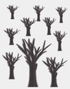 textured brown trees illustration