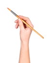 Hand draws a brush on an