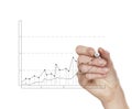 Hand draws business success chart concept on virtual screen as c Royalty Free Stock Photo