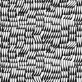 Hand drew black art brush striped seamless pattern