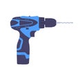 Hand Drill Flat Illustration. Clean Icon Design Element on Isolated White Background Royalty Free Stock Photo
