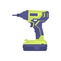 Hand Drill Flat Illustration. Clean Icon Design Element on Isolated White Background Royalty Free Stock Photo