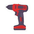 Hand Drill Flat Illustration. Clean Icon Design Element on Isolated White Background Royalty Free Stock Photo