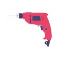 Hand Drill Flat Illustration. Clean Icon Design Element on Isolated White Background Royalty Free Stock Photo