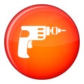 Hand drill icon, flat style Royalty Free Stock Photo