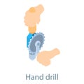 Hand drill icon, isometric 3d style Royalty Free Stock Photo