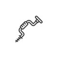 Hand drill line icon