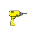 Hand Drill Machine flat vector icon isolated on white background Royalty Free Stock Photo