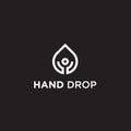 hand drop logo or drop vector