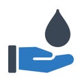 Hand drop vector glyph color icon
