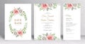 Hand drwan floral wedding invitation Royalty Free Stock Photo